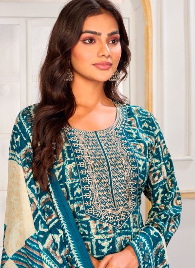 Blooming Print Rayon Readymade Salwar Kameez 
                            Blooming Print Rayon Readymade Salwar Kameez