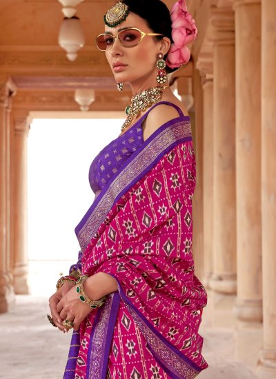 Blooming Silk Magenta Trendy Saree