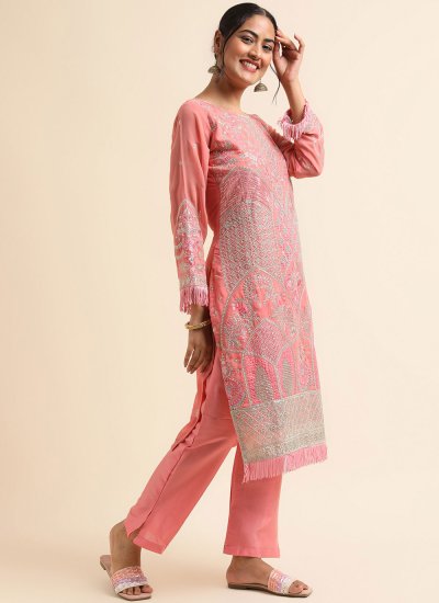 
                            Blue and Pink Color Pant Style Suit