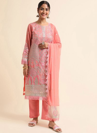 Blue and Pink Color Pant Style Suit