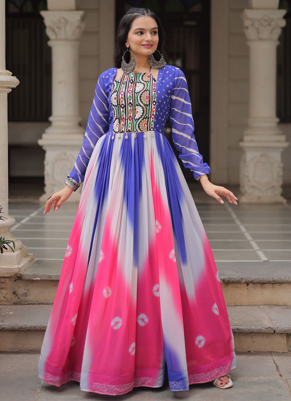 Blue and Pink Festival Gown -