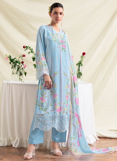 Blue Color Designer Salwar Kameez