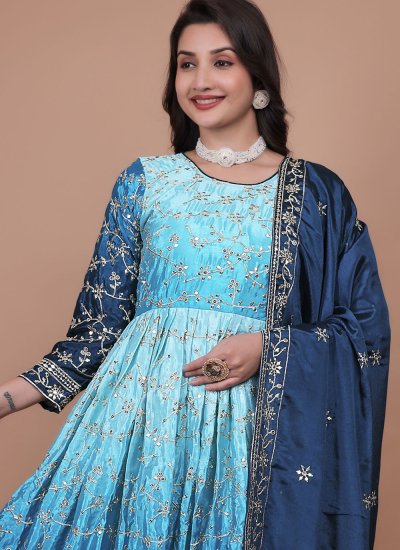 Blue Color Trendy Gown