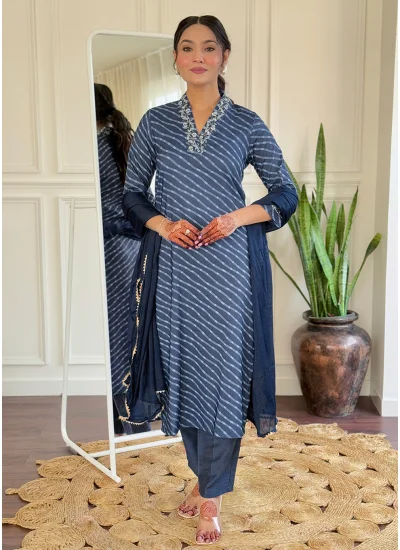 Blue Embroidered Salwar Kameez