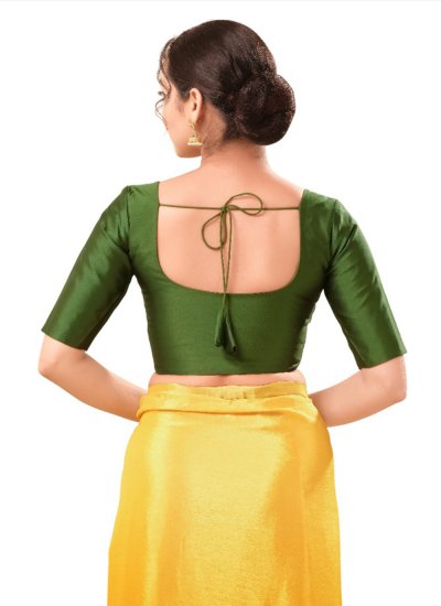 Brocade Green Plain Designer Blouse 
                            Brocade Green Plain Designer Blouse