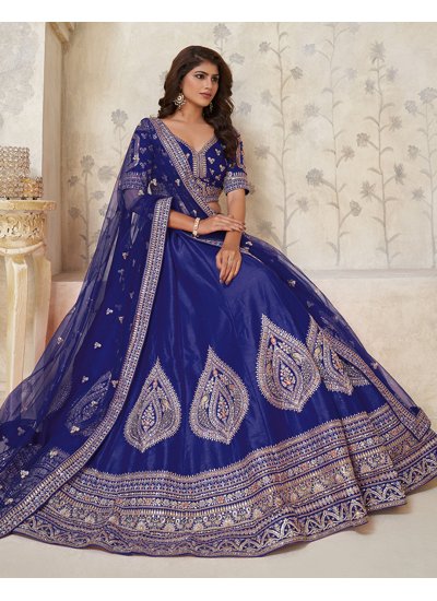 Chic Silk Zari A Line Lehenga Choli 
                            Chic Silk Zari A Line Lehenga Choli