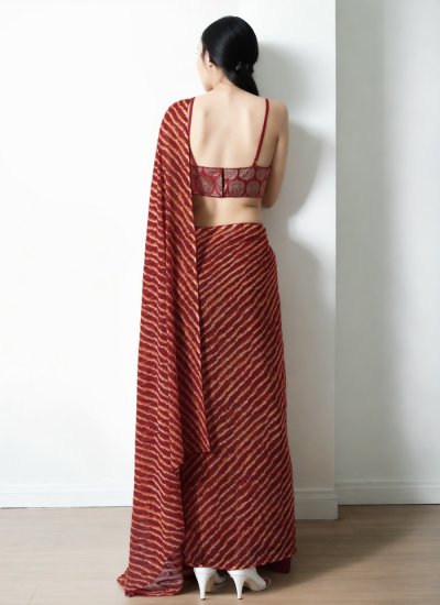 Chiffon Printed Red Casual Saree 
                            Chiffon Printed Red Casual Saree