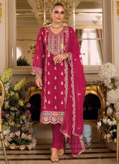 Chinon Embroidered Rani Trendy Salwar Kameez