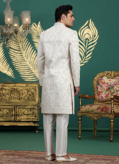 
                            Cream Engagement Sherwani