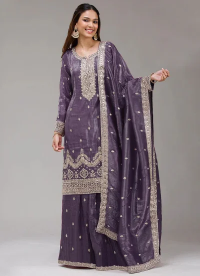 Delightsome Violet Crush Palazzo Salwar Kameez