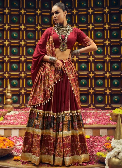 Deserving Maroon Rayon Readymade Lehenga Choli