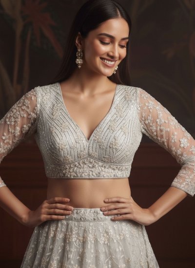 
                            Enticing Net Sequins Trendy Lehenga Choli