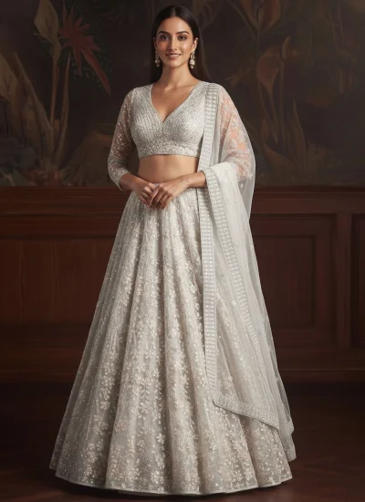 Enticing Net Sequins Trendy Lehenga Choli