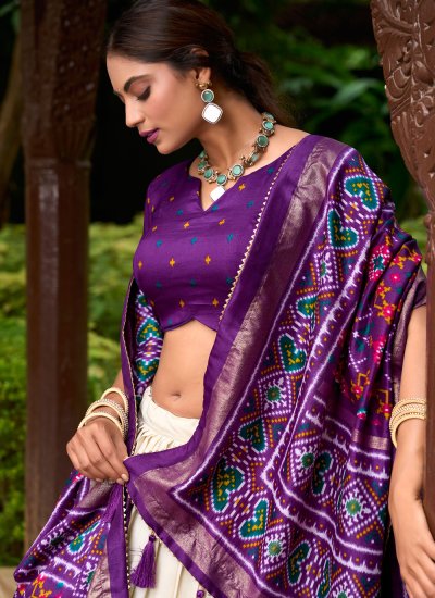 Epitome Patola Print Purple A Line Lehenga Choli