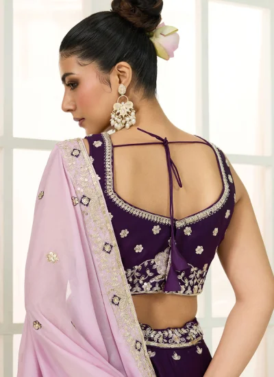 
                            Exuberant Sequins Georgette Trendy Lehenga Choli