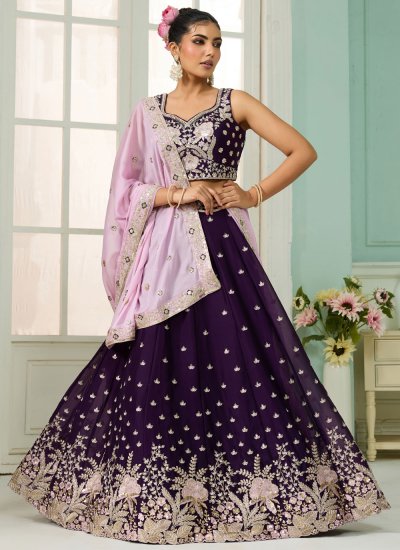 Exuberant Sequins Georgette Trendy Lehenga Choli