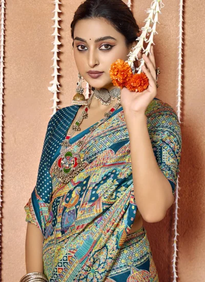 
                            Faux Crepe Trendy Saree in Multi Colour