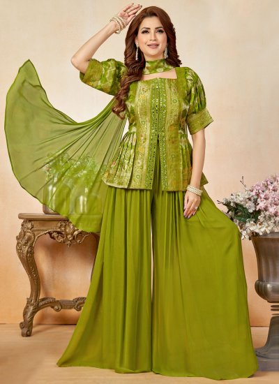 Genius Green Party Palazzo Salwar Kameez