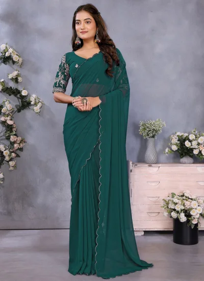 Georgette Rama Classic Saree