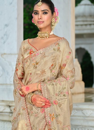 
                            Gilded Cream Party Classic Saree