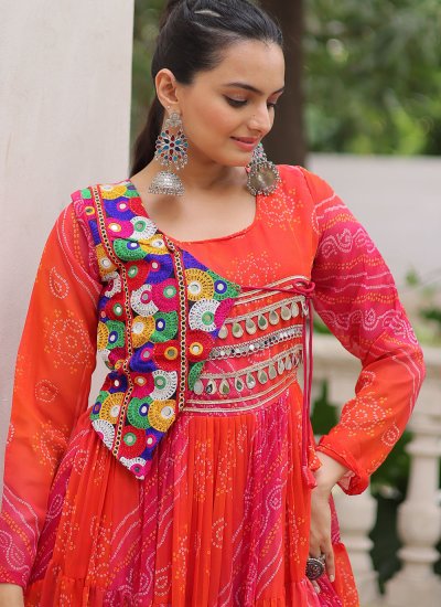 Girlish Faux Georgette Ceremonial Readymade Gown