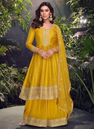 Glamorous Embroidered Mehndi Trendy Salwar Kameez