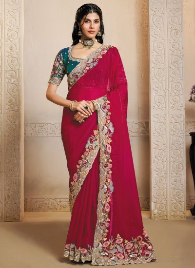 Gleaming Satin Silk Trendy Saree