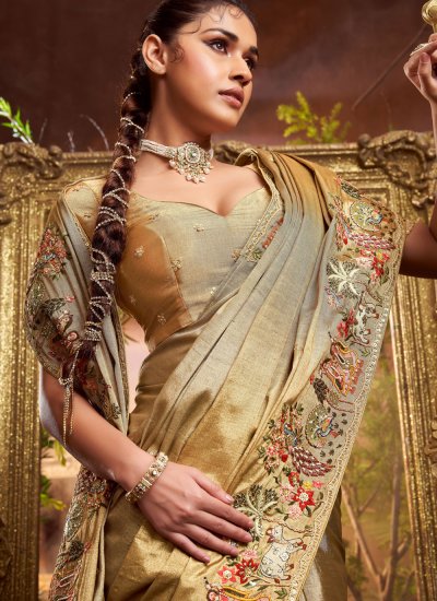 
                            Glitzy Embroidered Wedding Contemporary Saree