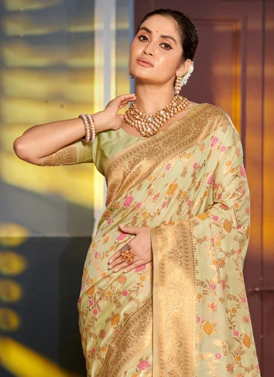 
                            Green Color Classic Saree