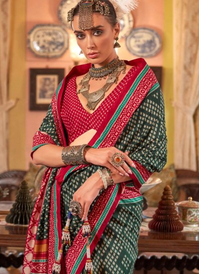 Green Color Contemporary Saree