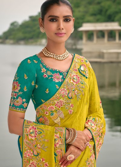 Green Viscose Stone Trendy Saree