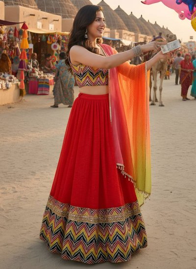 
                            Honourable Lace Faux Georgette Lehenga Choli