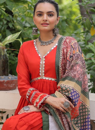 Hypnotic Orange Trendy Gown