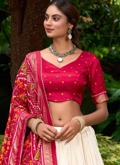 
                            Hypnotic Patola Print Tussar Silk Trendy Lehenga Choli