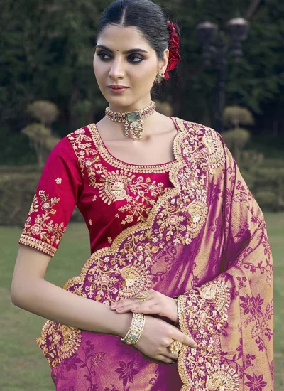 
                            Impeccable Purple Engagement Classic Saree