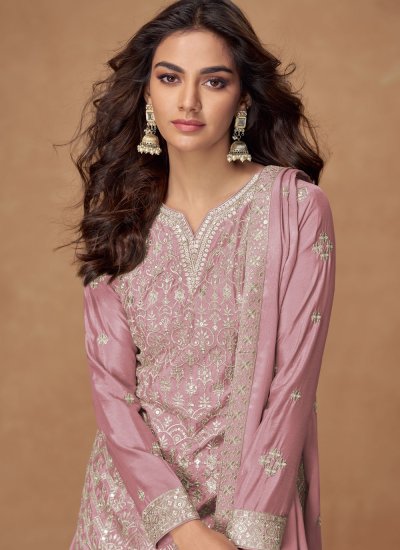 
                            Impressive Pink Palazzo Salwar Kameez