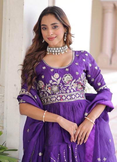 
                            Intriguing Crush Embroidered A Line Lehenga Choli