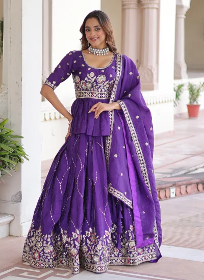 Intriguing Crush Embroidered A Line Lehenga Choli