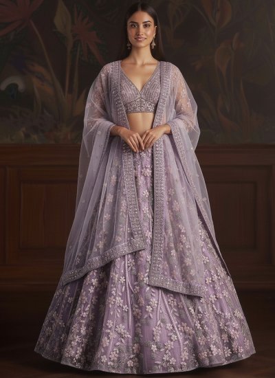 Lavender Wedding Designer Lehenga Choli