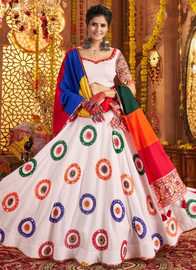 Lavish Cotton White Thread Readymade Lehenga Choli