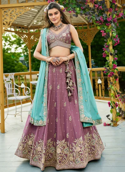 Lovable Chiffon Zari Purple Lehenga Choli