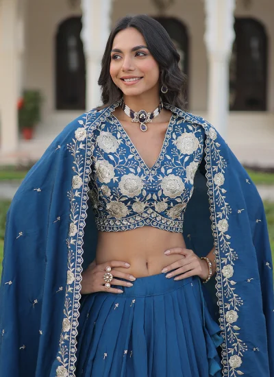 
                            Lovely Vichitra Silk A Line Lehenga Choli