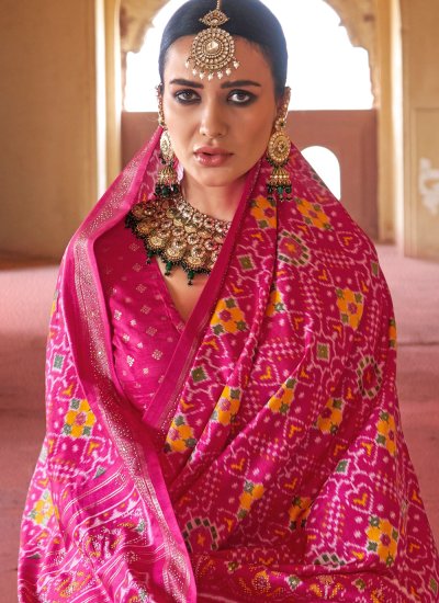 Magenta Silk Sangeet Trendy Saree