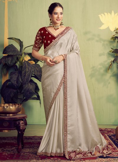 Magnificent Cream Contemporary Saree
