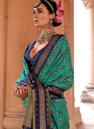 Magnificent Silk Turquoise Classic Saree