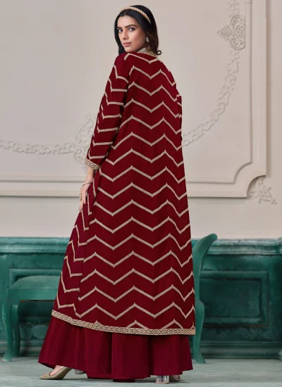 
                            Maroon and Rani Color Readymade Style