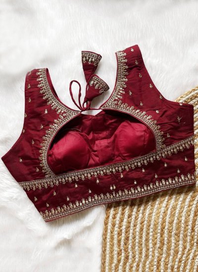 Maroon Embroidered Blouse 
                            Maroon Embroidered Blouse