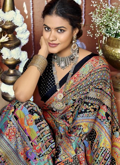 Multi Colour Faux Crepe Casual Classic Saree 
                            Multi Colour Faux Crepe Casual Classic Saree