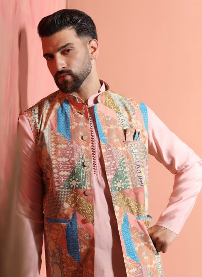 Multi Colour Print Nehru Jackets
