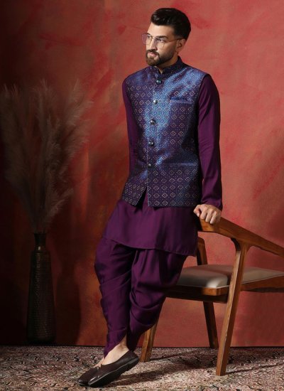 Navy Blue Color Nehru Jackets